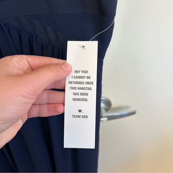 NWT BCBGeneration Navy Size 0 Full Length Dress Gown Formal Criss Cross Details - Picture 5 of 12